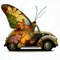 Mit KI entworfen: Käfer-Schmetterlingsauto (Bild: OST)
